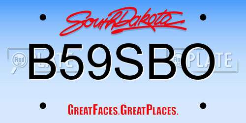 B59SBO South Dakota License Plate