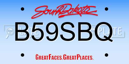 B59SBQ South Dakota License Plate