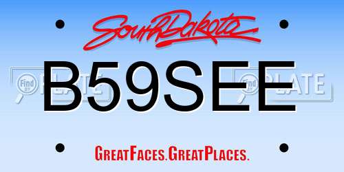 B59SEE South Dakota License Plate