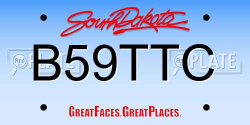 B59TTC South Dakota License Plate