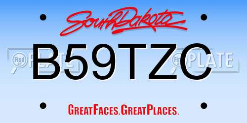 B59TZC South Dakota License Plate