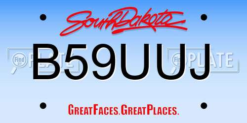 B59UUJ South Dakota License Plate