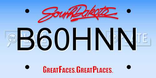 B60HNN South Dakota License Plate