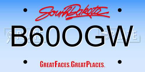 B60OGW South Dakota License Plate