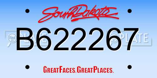 B622267 South Dakota License Plate