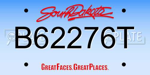 B62276T South Dakota License Plate