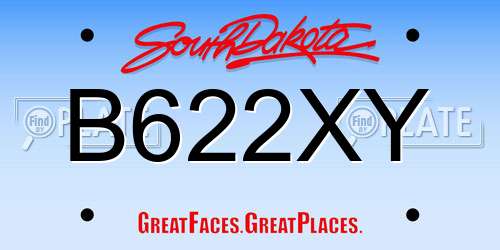 B622XY South Dakota License Plate