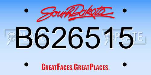 B626515 South Dakota License Plate