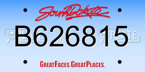 B626815 South Dakota License Plate