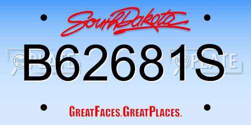 B62681S South Dakota License Plate