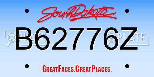 B62776Z South Dakota License Plate