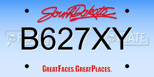 B627XY South Dakota License Plate