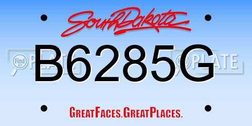 B6285G South Dakota License Plate