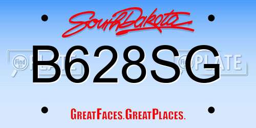 B628SG South Dakota License Plate