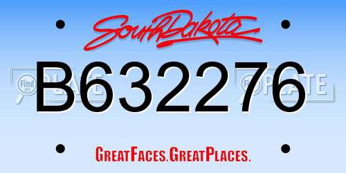 B632276 South Dakota License Plate