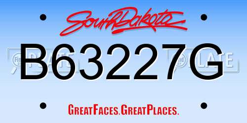 B63227G South Dakota License Plate