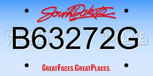 B63272G South Dakota License Plate
