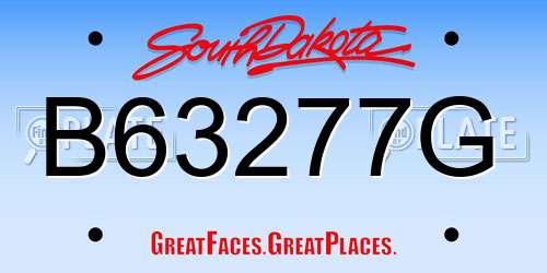 B63277G South Dakota License Plate