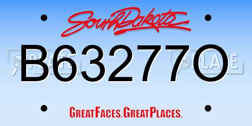 B63277O South Dakota License Plate