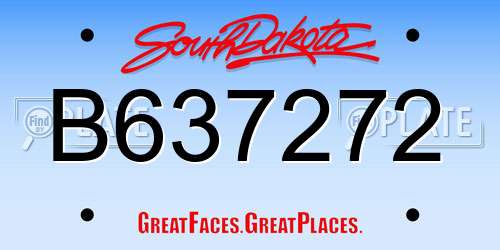 B637272 South Dakota License Plate