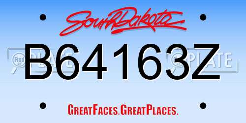 B64163Z South Dakota License Plate