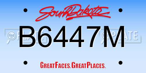 B6447M South Dakota License Plate