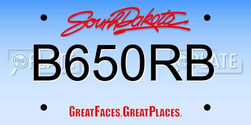 B650RB South Dakota License Plate