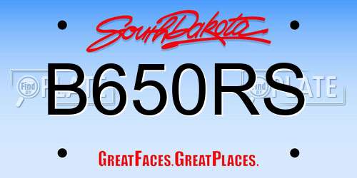B650RS South Dakota License Plate