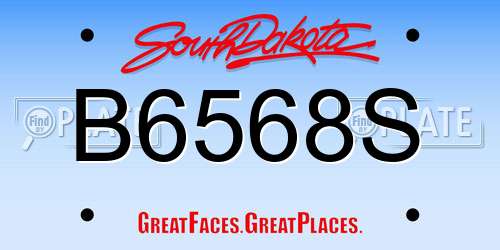 B6568S South Dakota License Plate