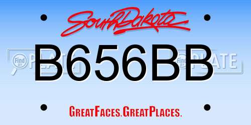 B656BB South Dakota License Plate