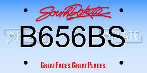 B656BS South Dakota License Plate