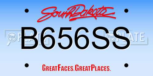 B656SS South Dakota License Plate
