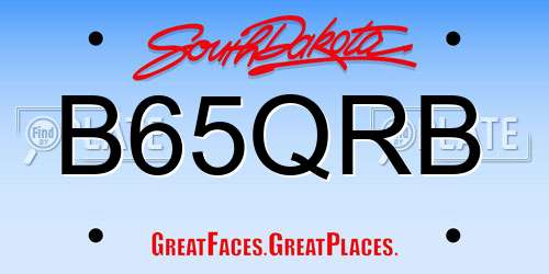 B65QRB South Dakota License Plate