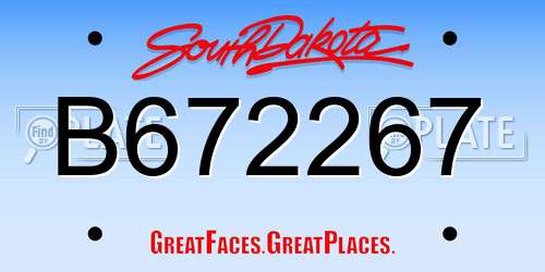 B672267 South Dakota License Plate