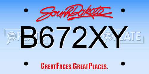 B672XY South Dakota License Plate