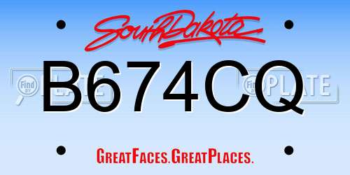 B674CQ South Dakota License Plate