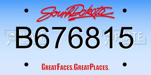 B676815 South Dakota License Plate