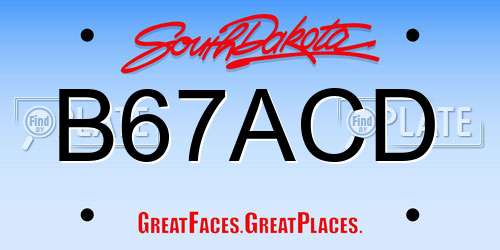 B67ACD South Dakota License Plate