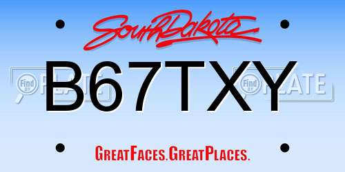 B67TXY South Dakota License Plate