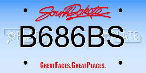 B686BS South Dakota License Plate