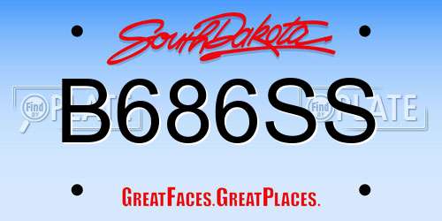 B686SS South Dakota License Plate
