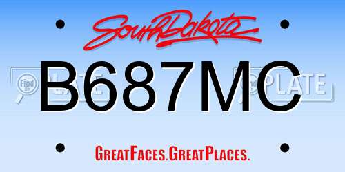 B687MC South Dakota License Plate