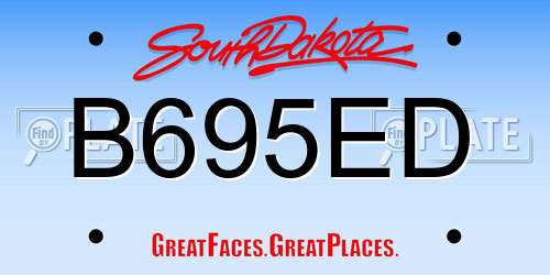 B695ED South Dakota License Plate