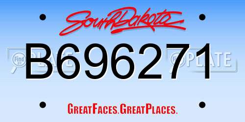B696271 South Dakota License Plate