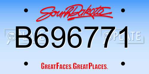 B696771 South Dakota License Plate