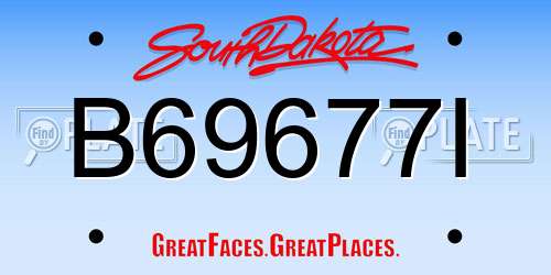 B69677I South Dakota License Plate