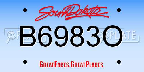 B6983O South Dakota License Plate