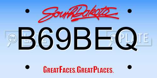B69BEQ South Dakota License Plate