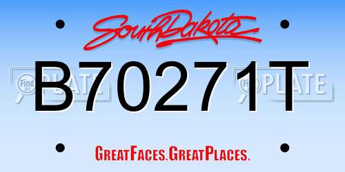B70271T South Dakota License Plate