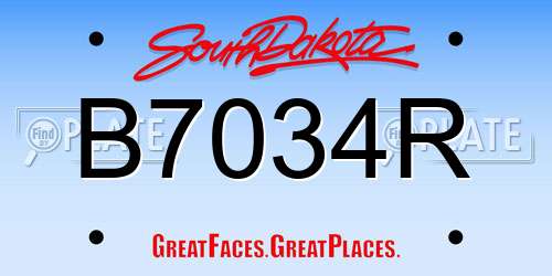 B7034R South Dakota License Plate